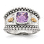 Shey Couture Sterling Silver with 14K Accent Antiqued Checkerboard-cut Cushion Bezel Amethyst Ring - Sophia Jewelers