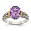 Accent Oval Amethyst Ring in Sterling Silver, Antiqued - Sophia Jewelers