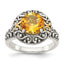 Shey Couture Sterling Silver with 14K Accent Antiqued Round Citrine Ring - Sophia Jewelers