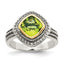 Shey Couture Sterling Silver with 14K Accent Antiqued Cushion Bezel Peridot Ring