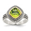 Shey Couture Sterling Silver with 14K Accent Antiqued Cushion Bezel Peridot Ring - Sophia Jewelers