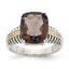 Cushion Smoky Quartz and Diamond Ring in Sterling Silver (0.03 ct. tw.) - Sophia Jewelers