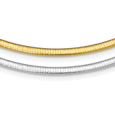 Sterling Silver Flash Gold-plated Reversible 3mm Cubetto Chain