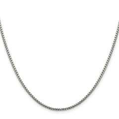 Sterling Silver Rhodium-plated 1.75mm Diamond-cut Round Box Chain
