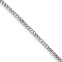 Sterling Silver Rhodium-plated 1.75mm Diamond-cut Round Box Chain