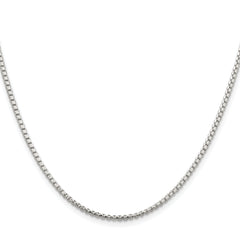 Sterling Silver Rhodium-plated 2mm Diamond-cut Round Box Chain