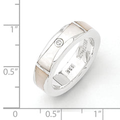 SS White Ice .01ct Diamond and MOP Ring