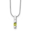 White Ice Sterling Silver Rhodium-Rhodium-Plated 18 inch Diamond and Peridot Necklace with 2 inch Extender