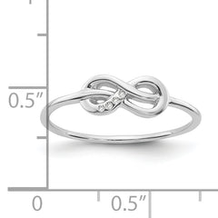 White Ice Sterling Silver Rhodium-plated Diamond Infinity Ring