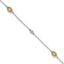 White Ice Sterling Silver Rhodium-Rhodium-Plated 7.5 inch Diamond and Citrine Bracelet with 1.25 inch Extender