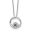 Diamond & Amethyst Necklace in Sterling Silver with a (0.05 ct. tw.), 18 Inch - Sophia Jewelers