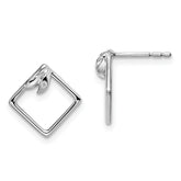 White Ice Sterling Silver Rhodium-plated Diamond-shaped Diamond Post Earrings