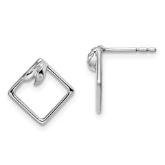 White Ice Sterling Silver Rhodium-plated Diamond-shaped Diamond Post Earrings