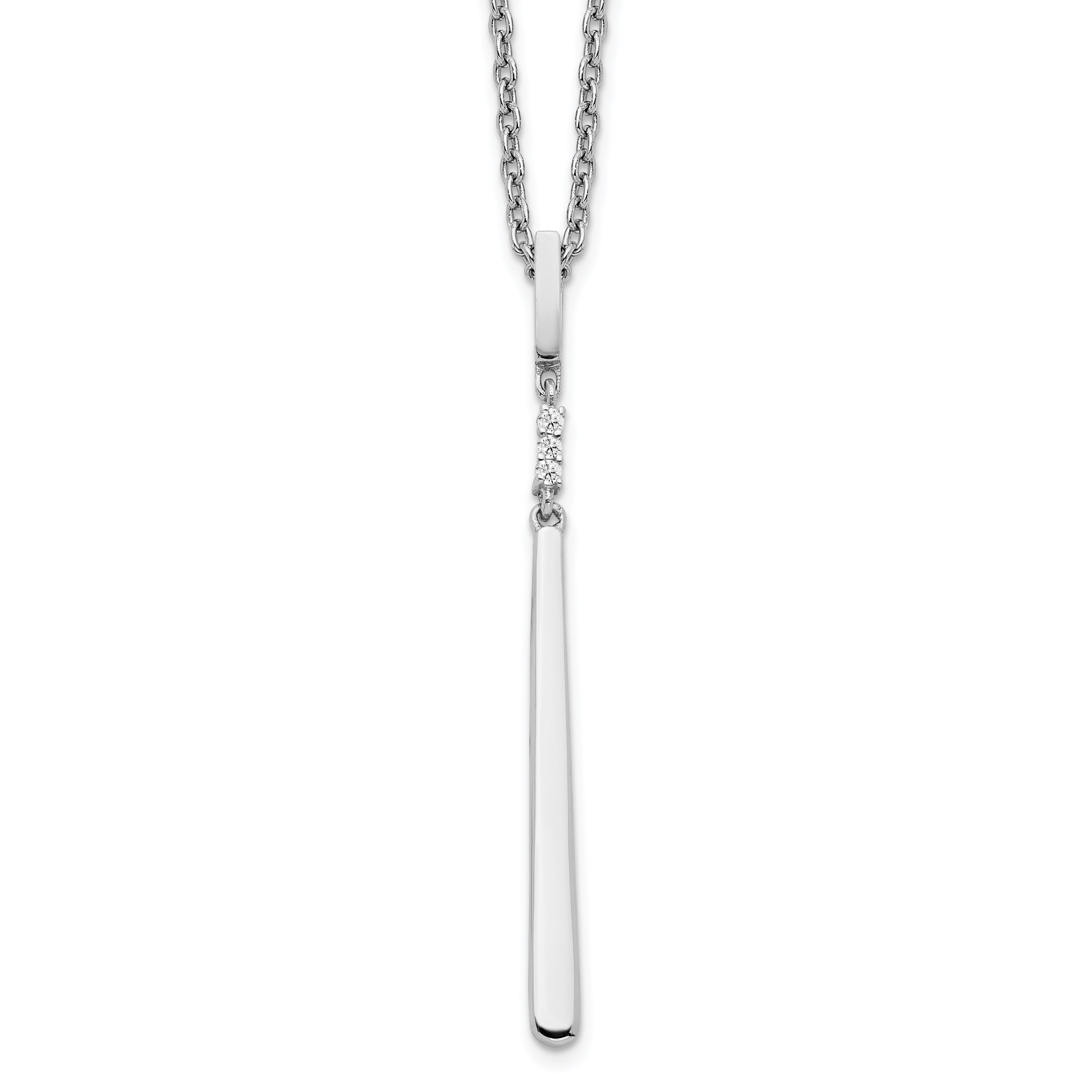 White Ice Sterling Silver Rhodium-plated 18 Inch Diamond Necklace with 2 Inch Extender