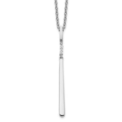 White Ice Sterling Silver Rhodium-plated 18 Inch Diamond Necklace with 2 Inch Extender