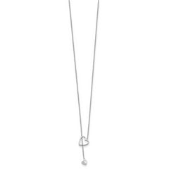 White Ice Sterling Silver Rhodium-plated 18 Inch Diamond Heart Necklace