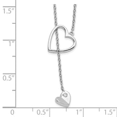 White Ice Sterling Silver Rhodium-plated 18 Inch Diamond Heart Necklace
