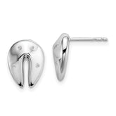 White Ice Sterling Silver Rhodium-plated Diamond Fortune Cookie Post Earrings