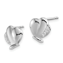 White Ice Sterling Silver Rhodium-plated Diamond Butterfly Post Earrings