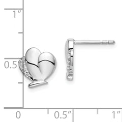 White Ice Sterling Silver Rhodium-plated Diamond Butterfly Post Earrings