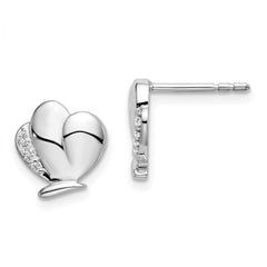 White Ice Sterling Silver Rhodium-plated Diamond Butterfly Post Earrings