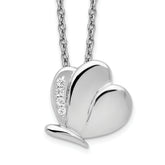 White Ice Sterling Silver Rhodium-plated 18 Inch Diamond Butterfly Necklace with 2 Inch Extender