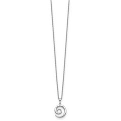 White Ice Sterling Silver Rhodium-plated 18 Inch Diamond Swirl Necklace with 2 Inch Extender