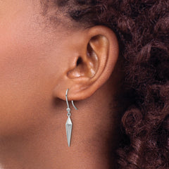 White Ice Sterling Silver Rhodium-plated Diamond Shepherd Hook Dangle Earrings