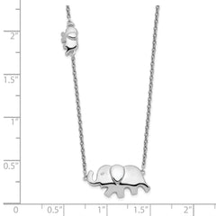White Ice Sterling Silver Rhodium-plated 18 Inch Diamond Elephant Necklace