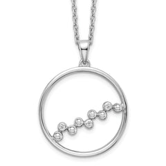 White Ice Sterling Silver Rhodium-Rhodium-Plated 18 Inch Diamond Open Circle Necklace with 2 Inch Extender