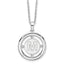 White Ice Sterling Silver Rhodium-Rhodium-Plated 18 Inch Diamond Letter M Initial Necklace with 2 Inch Extender