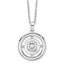White Ice Sterling Silver Rhodium-Rhodium-Plated 18 Inch Diamond Letter Q Initial Necklace with 2 Inch Extender