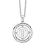 White Ice Sterling Silver Rhodium-Rhodium-Plated 18 Inch Diamond Letter T Initial Necklace with 2 Inch Extender