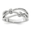 Diamond Criss Cross Ring in Sterling Silver (0.05 ct. tw.), Size 6–8 - Sophia Jewelers