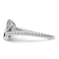White Ice Sterling Silver Rhodium-plated Diamond Arrow Ring