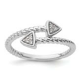 White Ice Sterling Silver Rhodium-plated Diamond Arrow Ring