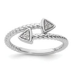 White Ice Sterling Silver Rhodium-plated Diamond Arrow Ring