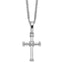 White Ice Sterling Silver Rhodium-Rhodium-Plated 18 Inch Diamond Cross Necklace with 2 Inch Extender