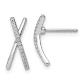 White Ice Sterling Silver Rhodium-plated Diamond X Post Earrings
