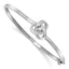 White Ice Sterling Silver Rhodium-Rhodium-Plated Diamond Love Knot Hinged Bangle Bracelet