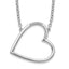 White Ice Sterling Silver Rhodium-Rhodium-Plated 18 Inch Diamond Sideways Open Heart Necklace
