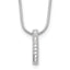 White Ice Sterling Silver Rhodium-Rhodium-Plated 18 Inch Chanel-set Diamond Vertical Bar Necklace with 2 Inch Extender