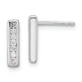 White Ice Sterling Silver Rhodium-plated Diamond Vertical Post Earrings