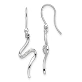 White Ice Sterling Silver Rhodium-plated Diamond Shepherd Hook Dangle Earrings