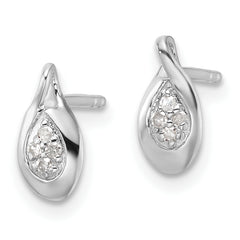 White Ice Sterling Silver Rhodium-plated Diamond Post Earrings