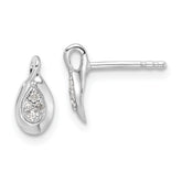 White Ice Sterling Silver Rhodium-plated Diamond Post Earrings