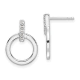 White Ice Sterling Silver Rhodium-plated Diamond Open Circle Post Earrings