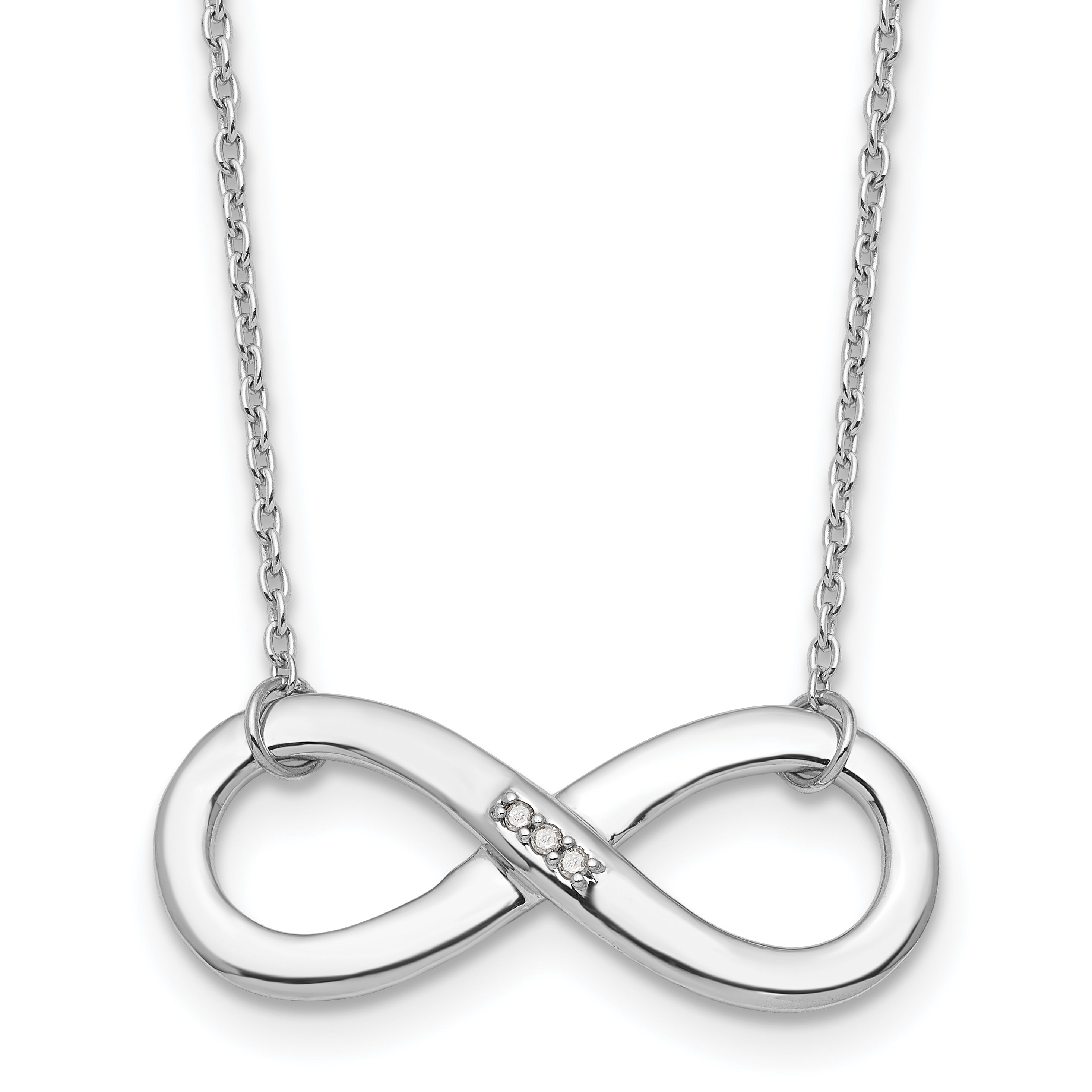 White Ice Sterling Silver Rhodium-Rhodium-Plated 18 inch Diamond Infinity Necklace