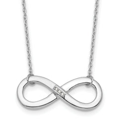 White Ice Sterling Silver Rhodium-Rhodium-Plated 18 inch Diamond Infinity Necklace