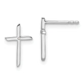White Ice Sterling Silver Rhodium-plated Diamond Cross Post Earrings